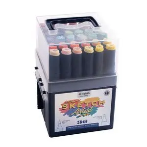 CAJA 36 MARCADORES SKETCH DOBLE PUNTA