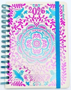 AGENDA ANUAL (2026) MOOVING HOPE WIRE-O TAPA EXTRA CON GOMA 150X210 S/V