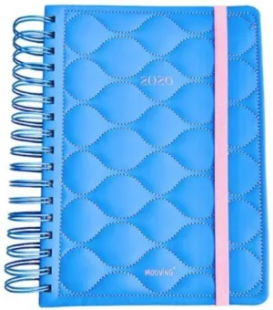 AGENDA ANUAL (2026) MOOVING LIFE WIRE-O TAPA EXTRA CON GOMA 165X220 D/P