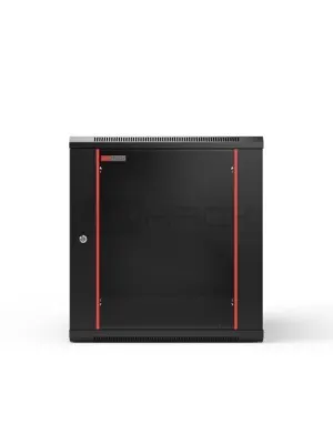 WP RWB-09605-B ARMARIO MURAL 9U - PUERTA DE CRISTAL - CERRADURA DE SEGURIDAD - 600X500X500MM - COLOR NEGRO