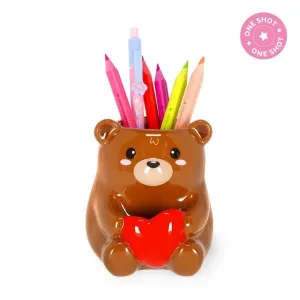 LEGAMI SAN VALENTIN SET PORTALAPICES DE CERAMICA TEDDY BEAR PHS0009