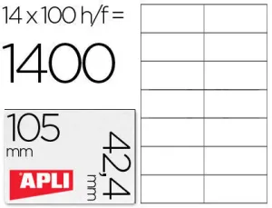 APLI ETIQUETAS APLI A4 105X42,4 100H 1277 MAK029829