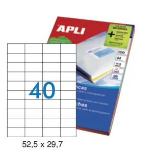APLI ETIQUETAS APLI A4 52,5X29,7 100H 01286 MAK029218