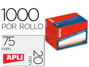 APLI ETIQUETA ADHESIVA BOBINA 20X75 1687 01687 MAK035602