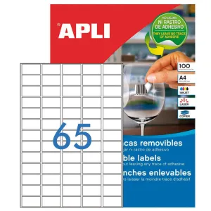 APLI ETIQUETAS APLI A4 38X21,2 REMV.100H 03052 MAK002069