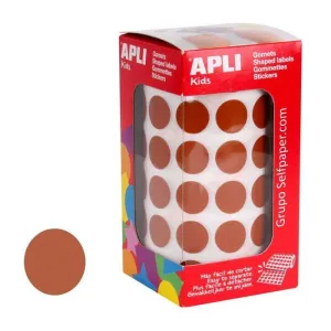 APLI ROLLO CON 2.832 GOMETS REDONDOS Ã 15MM - IDEAL PARA ESCUELAS Y TALLERES INFANTILES - NORMAS EN-71 Y FSC CUMPLIDAS - COLOR MARRON