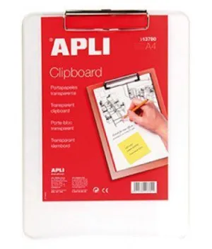 APLI CLIPBOARD TRANSPARENTE A4 PLASTICO AP13780
