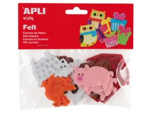APLI BOLSA FORMAS FIELTRO ANIMALES 18 UDS AP13785