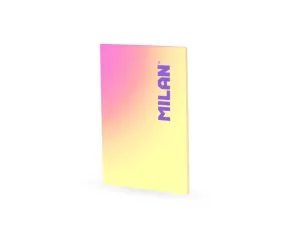 MILAN SUNSET LIBRETA ENCOLADA FORMATO A4 CUADRICULA 5X5MM - 48 HOJAS DE 95 GR/M2 MICROPERFORADAS - COLOR AMARILLO/ROSA