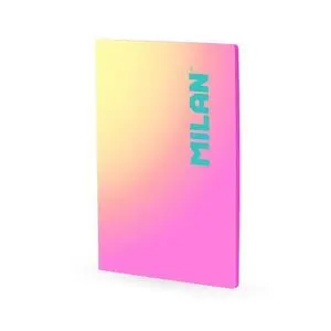 MILAN SUNSET LIBRETA ENCOLADA FORMATO A4 PAUTADO 7MM - 48 HOJAS DE 95 GR/M2 MICROPERFORADAS - COLOR ROSA/AMARILLO