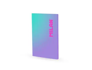 MILAN SUNSET LIBRETA ENCOLADA FORMATO A4 CUADRICULA 5X5MM - 48 HOJAS DE 95 GR/M2 MICROPERFORADAS - COLOR VIOLETA/TURQUESA