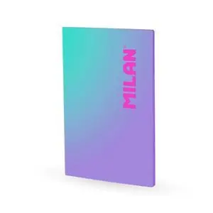 MILAN SUNSET LIBRETA ENCOLADA FORMATO A4 PAUTADO 7MM - 48 HOJAS DE 95 GR/M2 MICROPERFORADAS - COLOR VIOLETA/TURQUESA