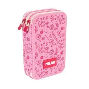 PLUMIER 2 PISOS CON CONTENIDO SERIE FLOWICORN BEIG