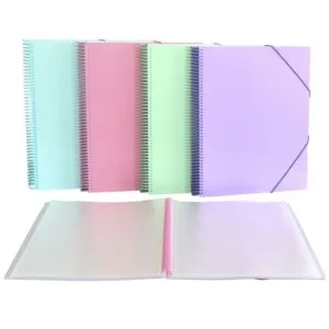 CARPETA FUNDAS (TARIFARIO) SENFORT PASTEL PP A4 CON GOMA 50 F. SURTIDO DE 4