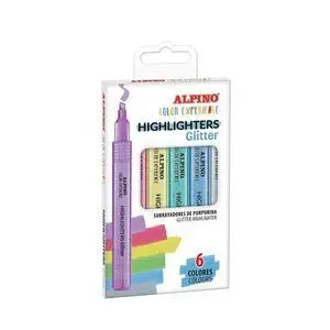 MARCADOR ALPINO COLOR EXPERIENCE 6 COLORES GLITTER