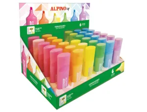 ROTULADOR FLUORESCENTE ALPINO UP EXPOSITOR DE 36 UNIDADES COLORES SURTIDOS