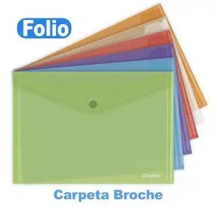 SOBRE PP TRANSPANTES FOLIO BROCHE COLORES SURTIDOS