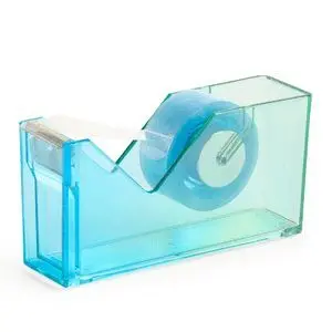 PORTA CINTA ADHESIVA AZUL - VERDE TRANSPARENTE