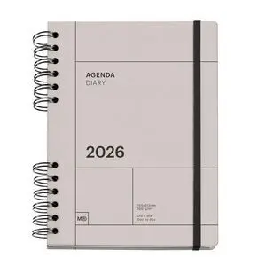 AGENDA ANUAL 2026 PLUS WIRE-O D/P GRIS BACK TO BAS