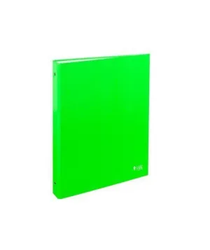 CARPETA DE ANILLAS CARCHIVO LUZ CARTON PLASTIFICADO BRILLO A5 4 AN.REDONDA 25MM VERDE