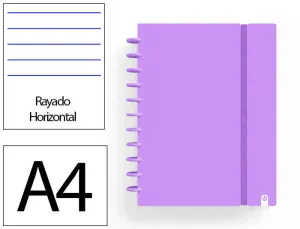 CUADERNO INGENIOX FOAM A4 80H RAYADO HORIZONTAL VIOLETA