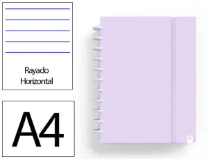 CUADERNO INGENIOX FOAM A4 80H RAYADO HORIZONTAL MALVA PASTEL