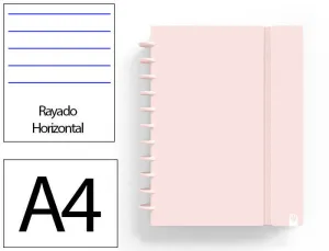 CUADERNO INGENIOX FOAM A4 80H RAYADO HORIZONTAL ROSA PASTEL