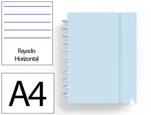 CUADERNO INGENIOX FOAM A4 80H RAYADO HORIZONTAL AZUL PASTEL