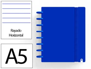 CUADERNO INGENIOX FOAM A5 80H RAYADO HORIZONTAL AZUL OSCURO