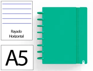 CUADERNO INGENIOX FOAM A5 80H RAYADO HORIZONTAL VERDE