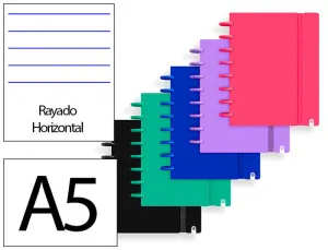 CUADERNO INGENIOX FOAM A5 80H RAYADO HORIZONTAL COLORES INTENSE SURTIDOS