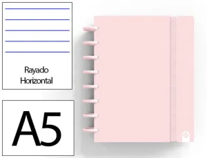 CUADERNO INGENIOX FOAM A5 80H RAYADO HORIZONTAL ROSA PASTEL
