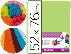 INETA PAPEL SEDA 025 HOJAS 052CMX076CM VERDE 98441036-4 CS22237