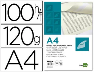 PAPEL VERJURADO DIN  A4 120 GRAMOS 100 UDS BLANCO CS31907