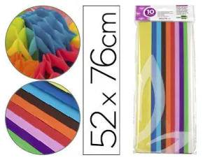 LIDERPAPEL PAPEL SEDA 10 HOJAS 052CMX076CM COLORES SURTIDOS CS35744