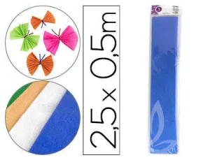 INETA ROLLO CREPE 1.5MX0.50CM METALIZADO AZUL 9843411-3 CS35750