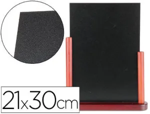 PIZARRA NEGRA LIDERPAPEL SOBREMESA DE MADERA SUPERFICIE PARA ROTULADOR DOBLE CARA 21X30 CS54715