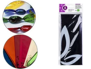 LIDERPAPEL PAPEL CELOFAN 5 HOJAS 050CMX070CM VIOLETA CS75023