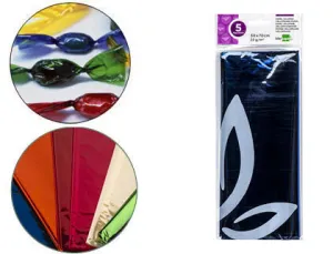 LIDERPAPEL PAPEL CELOFAN 5 HOJAS 050CMX070CM AZUL CS75028