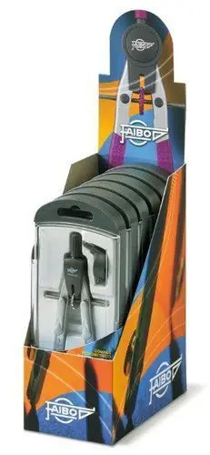 COMPAS FAIBO ESCOLAR AJUSTE RAPIDO MINAS Y ADAPTADOR UNIVERSAL SERIE TECHNICAL EXPOSITOR DE 6