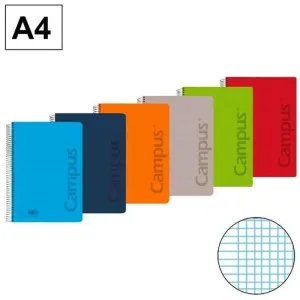 CAMPUS BLOC A4 120 HOJAS CUADRO 4MM TAPA PLASTICO PP 90GR CN 4MM COLOR 002767 MAK002767