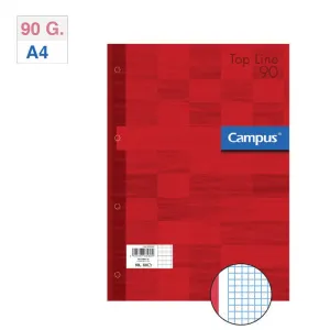 CAMPUS RECAMBIO A4 80H 90G 4T.CN5 TAPA ROJA ROJO MAK002831