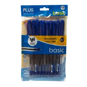 CAMPUS BOLIGRAFO PLUS +BASIC AZUL /BOLSA 10U 081049 MAK081049