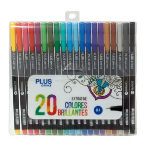 CAMPUS ROTULADOR PLUS EXTRAFINO 20COLORES 20MEDIUMWORKS MAK081028