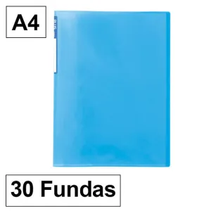 CAMPUS CARPETA 30 FUNDAS PLUS A4 TRASLUCIDA AZUL 180680 MAK180680