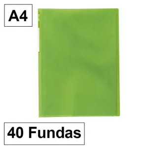 CAMPUS CARPETA 40 FUNDAS PLUS FLEXIBLE TRANSLUCIDA VERDE 180684 MAK180684