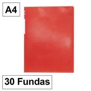 CAMPUS CARPETA 30 FUNDAS PLUS A4 TRANSLUCIDA ROJO MT-30G-RD MAK180863