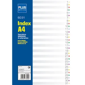 CAMPUS SEPARADORES PLUS A4 PP NUMERICO 31PES 180896 MAK180896