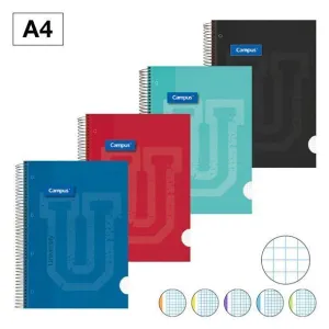 CAMPUS BLOC A4 120HOJAS TAPA EXTRA DURAD 90G CN5MM 4COLRS 00118288-43 MAK001828