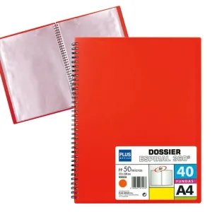 CAMPUS CARPETA 40 FUNDAS PLUS MUELLE WIRE ROJO 13461-40-RD MAK180628